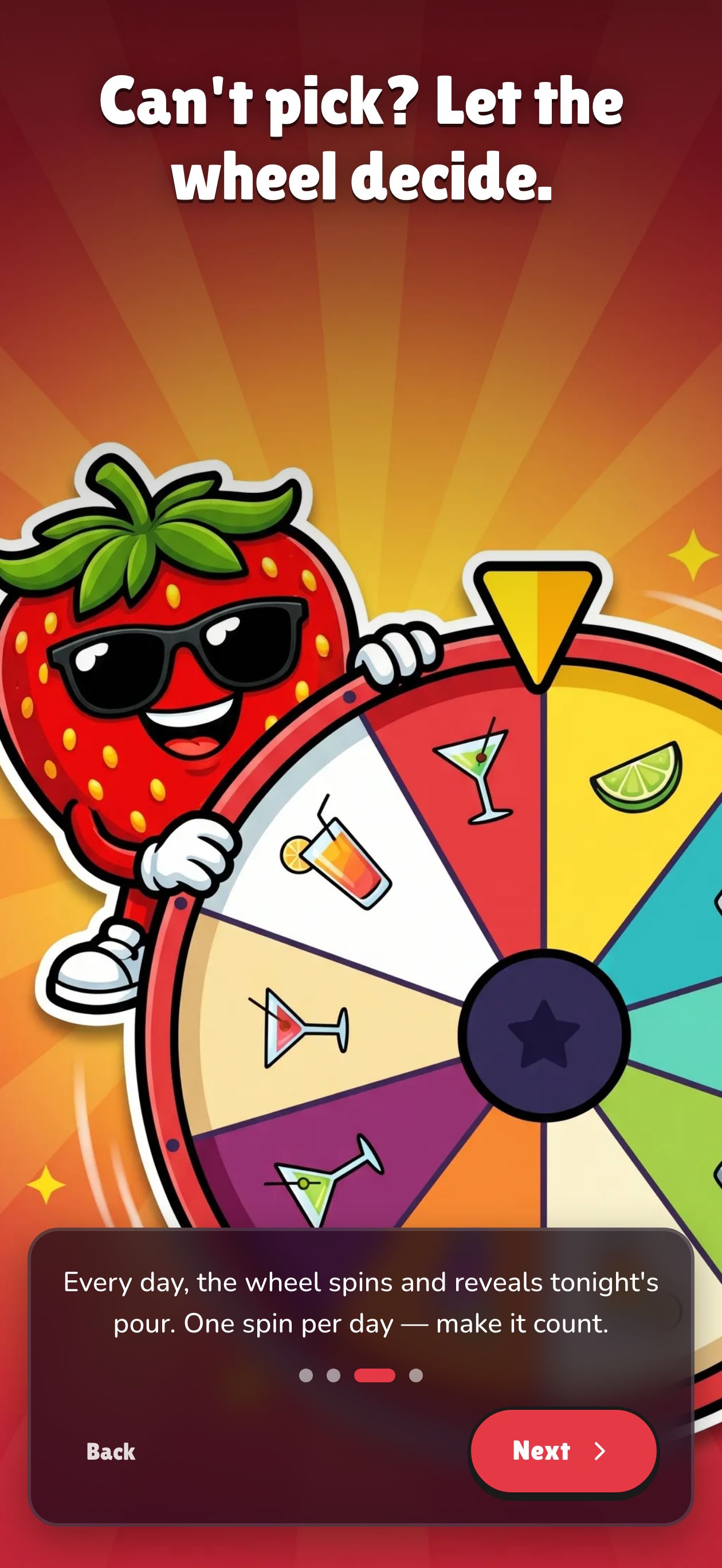 Today's Pour wheel onboarding