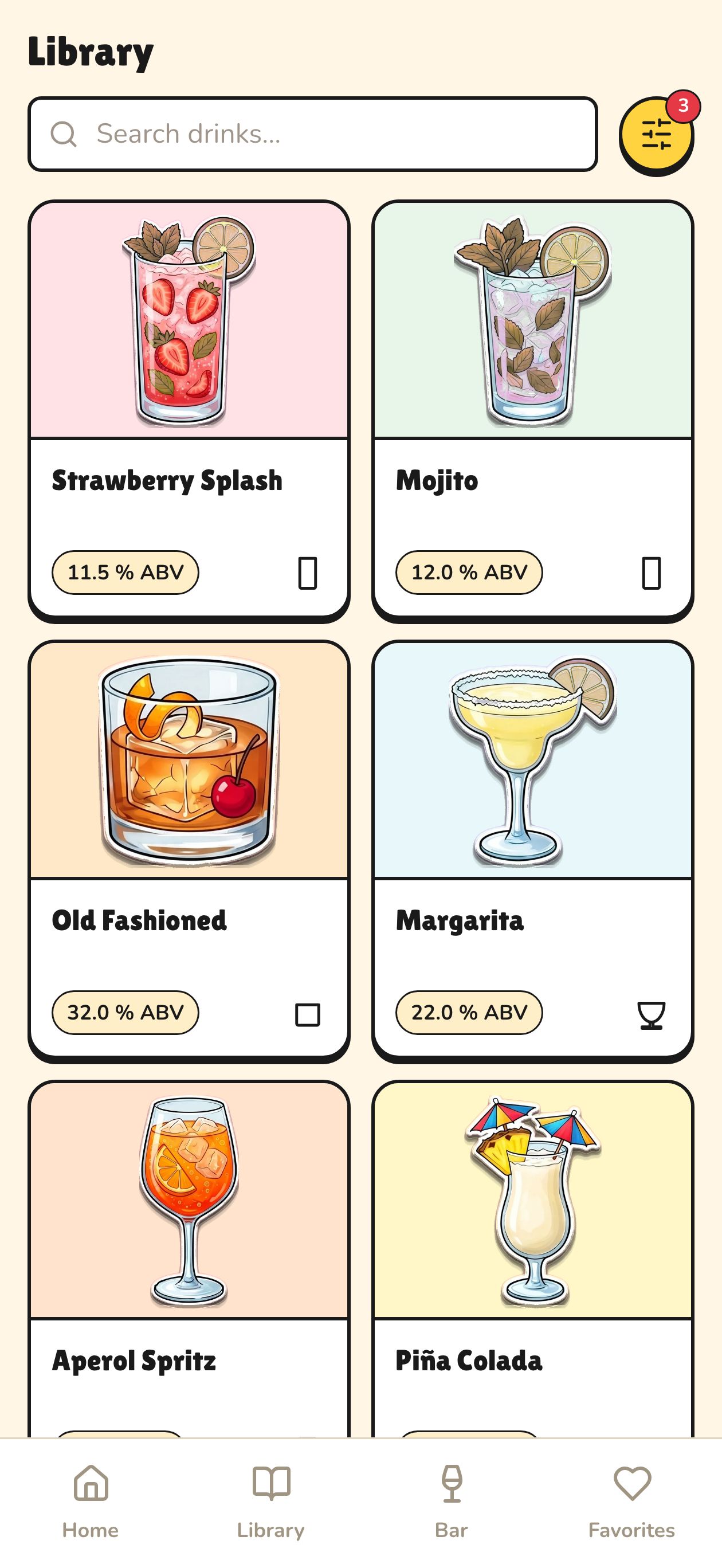 Recipe library — 50 cocktails and mocktails